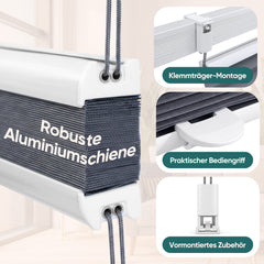 Sekey Plissee ohne Bohren Klemmfix – Lichtschutz & Sichtschutz für Fenster und Tür | Dunkelgrau