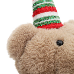 Salcar Weihnachtsfigur Plüsch-Bär 55–70 cm – Stehende Weihnachtsdeko mit verstellbaren Teleskopbeinen, Weicher Plüschbär für Kamin, Fensterbank & Wohnzimmer