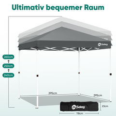 Sekey 3x3 m folding gazebo with 4 side panels and 4 sandbags