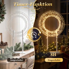 Salcar LED Lichtkranz Ø35/55 cm – 500/1000 warmweiße LEDs, 2-in-1 Weihnachtsdeko für Innen & Außen