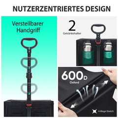 Sunula Handwagen, faltbar, 3-in-1 Design, 160 L Volumen, 100 kg Tragkraft, ultraleicht, mit 2 Becherhaltern, All-Terrain-Räder, für Strand, Einkauf, Garten Sekey