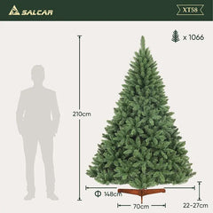 Salcar 120cm/150cm/180cm/210cm Künstlicher Weihnachtsbaum, Korea-Tanne, mit 730/1066  PVC-Nadeln Salcar