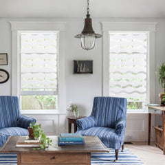 Sekey Duo-Rollo mit Wellenmuster - Doppelrollo Klemmfix ohne Bohren für Fenster, Sicht- & Sonnenschutz Sekey