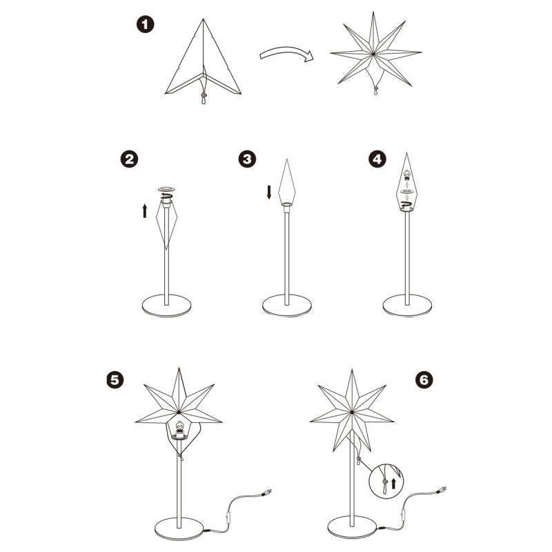 Salcar 35 cm / 55 cm LED Papierstern zum Stehen