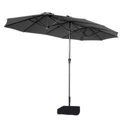 Sekey Sonnenschirm 400 x 220 cm Doppel Sonnenschirm mit Ständer Doppelsonnenschirm Garten Sekey