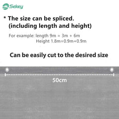 Sekey balcony privacy screen made of 220 g/m² HDPE, light grey