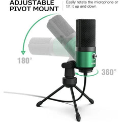 Fifine USB Kondensator Mikrofon mit Ständer, K669B Sekey