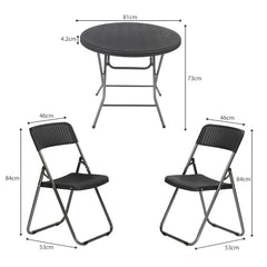 Sekey 5-teilig Balkonset aus Polyrattan, 4 Klappstuhl und Klapptisch