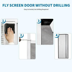 Sekey Kratzfest Magnet Fliegengitter Tür aus Fiberglas, seitlich öffnend Sekey