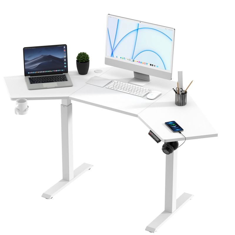 KOWO Electric Height Adjustable Corner Desk with Touchscreen, Flexi