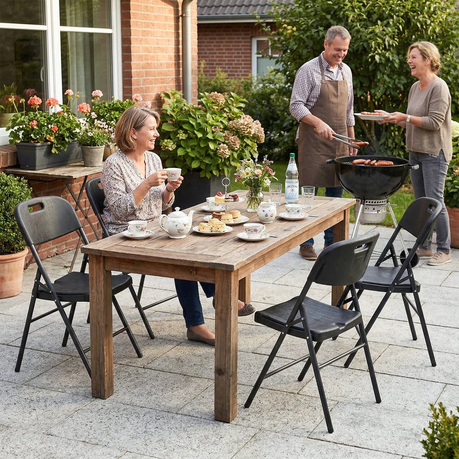 Sekey Klappstuhl Holzmaserung – Klappbare Gartenstühle für Balkon, Ter – sekeymall