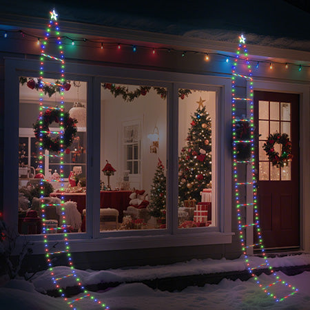 SALCAR LED Weihnachts Leiter Lichterkette 3 m, 260 LEDs, Warmweiß & Bunt, 9 Modi, Timer & Memory, IP44 Wasserdicht, Weihnachtsbeleuchtung für Innen & Außen