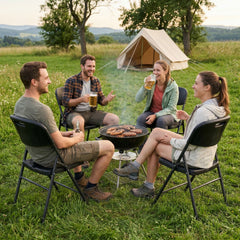 Sekey Klappstuhl Holzmaserung – Klappbare Gartenstühle für Balkon, Terrasse & Garten (2er, 4er & 6er Sets)