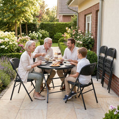 Sekey Klappstuhl Holzmaserung – Klappbare Gartenstühle für Balkon, Terrasse & Garten (2er, 4er & 6er Sets)