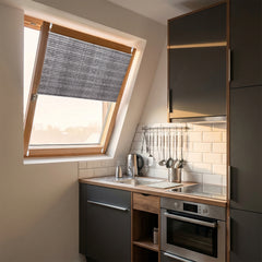 Sekey Plissee ohne Bohren, Lichtschutz Rollo Klemmfix aus Vliesstoff für Fenster & Türen,  in dunkelgrau