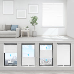 Sekey Plissee ohne Bohren, Lichtdurchlässiges Fensterplissee aus Vliesstoff, Klemmfix Jalousie, Weiß