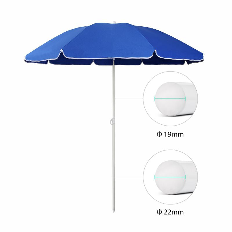 Sekey ∅ 160 cm beach umbrella with protective cover, sun protection UV25+