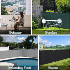 Sekey Balkon Sichtschutz, HDPE 220 g/m², halbtransparent, wind- und UV-beständig, wetterfest, mit Ösen, Nylon-Kabelbindern und Kordel, anthrazit Sekey