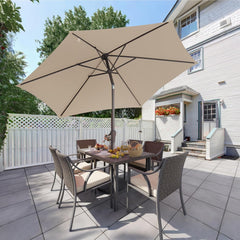 Salcar Sonnenschirm Ø 2,7 m – Kurbelschirm mit Knickgelenk, UPF 50+, UV-Schutz & wasserabweisend, GRS-zertifiziertes Polyester, für Garten, Terrasse & Balkon Sekey