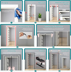 Sekey Magnet Fliegengitter für Balkontüren – Zuschneidbar & selbstklebend, ohne Bohren (bis 155x245 cm, Schwarz) Sekey