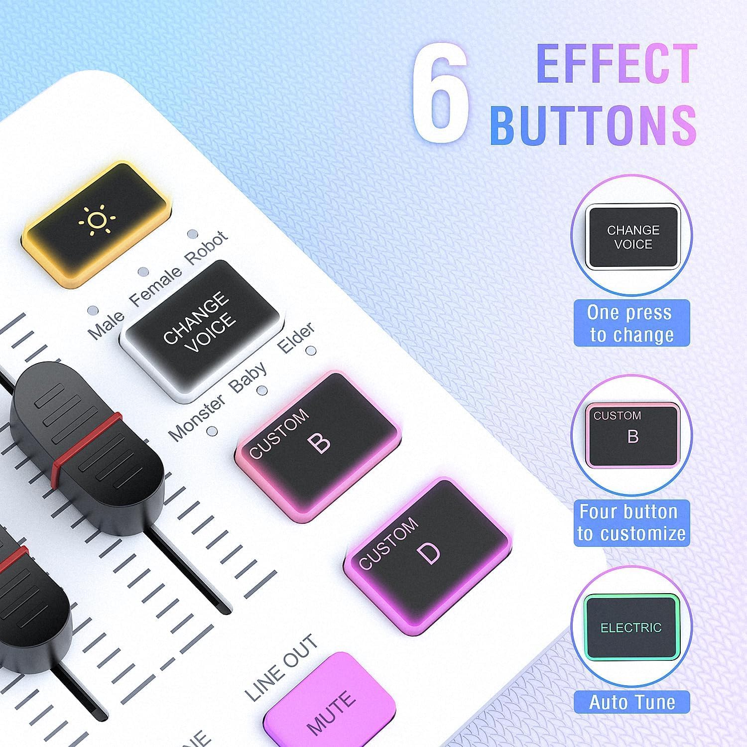 FIFINE XLR Gaming Audio Mixer, individuelle Steuerung