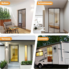 Sekey Fliegengitter Tür, Magnetisch, Reißfest, Ohne Bohren, Lichtdurchlässiger Insektenschutz mit 4 cm Klettband, Wetterfest & Langlebig, Schwarz SEKEYMALL