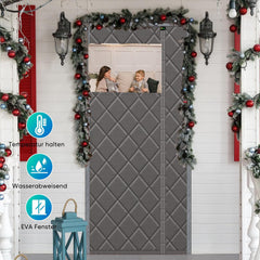 Sekey Magnetischer Thermo-Türvorhang mit seitlicher Öffnung – Wärmeschutz & Kälteschutz, winddicht, selbstklebend, für Balkon & Wohnzimmer