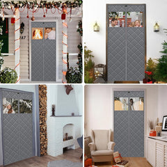 Sekey Magnetischer Thermo-Türvorhang mit Sichtfenster – Kälteschutz & Wärmeschutz, selbstklebend, winddicht, energieeffizient