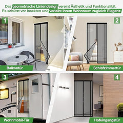 Sekey Magnetic Fly Screen for Balcony Doors – Self-Adhesive Insect Protection without Drilling, Cuttable &amp; Versatile (Black)