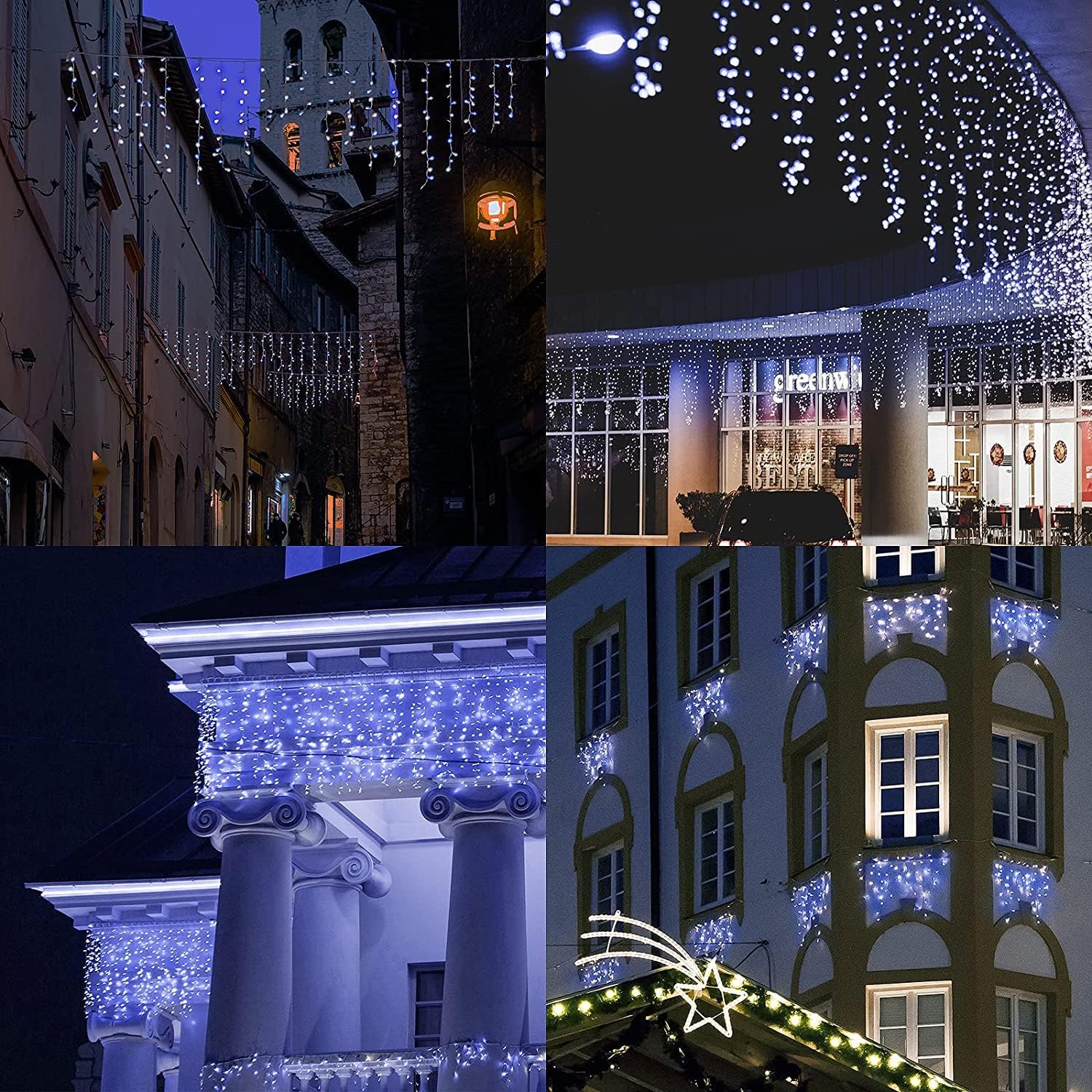 SALCAR 5m LED Eisregen Lichterkette Außen – 200 LEDs mit Fernbedienung, 8 Modi & IP44 Wasserschutz, LED-Lichtervorhang für Weihnachten, Pavillon, Balkon & Innen/Deko