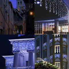 SALCAR 5m LED Eisregen Lichterkette Außen – 200 LEDs mit Fernbedienung, 8 Modi & IP44 Wasserschutz, LED-Lichtervorhang für Weihnachten, Pavillon, Balkon & Innen/Deko