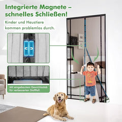 Sekey Magnetic Fly Screen for Balcony Doors – Self-Adhesive Insect Protection without Drilling, Cuttable &amp; Versatile (Black)