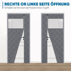 Sekey Magnetischer Thermo-Türvorhang mit seitlicher Öffnung – Wärmeschutz & Kälteschutz, winddicht, selbstklebend, für Balkon & Wohnzimmer