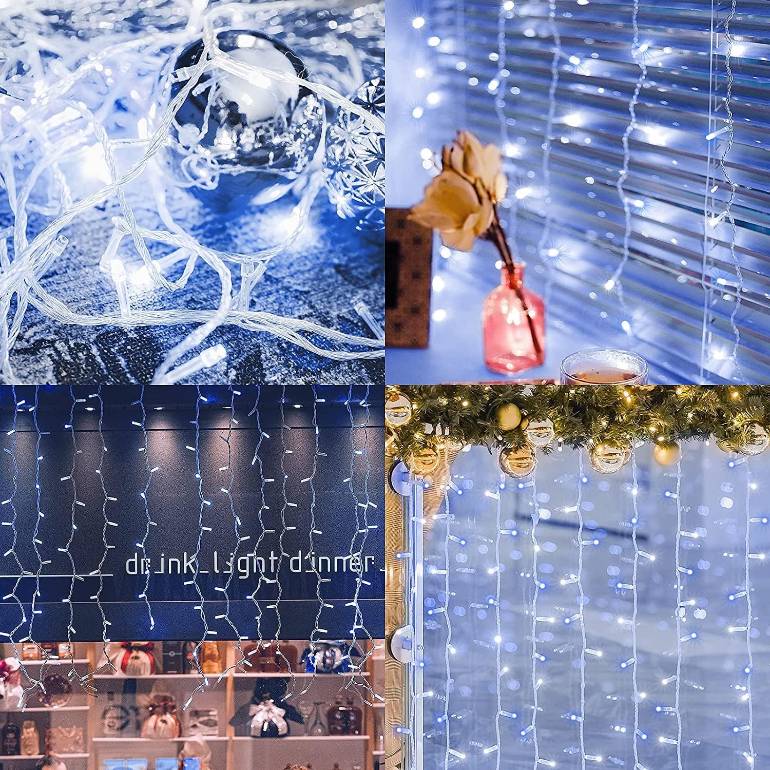 SALCAR 5m LED Eisregen Lichterkette Außen – 200 LEDs mit Fernbedienung, 8 Modi & IP44 Wasserschutz, LED-Lichtervorhang für Weihnachten, Pavillon, Balkon & Innen/Deko