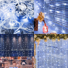 SALCAR 5m LED Eisregen Lichterkette Außen – 200 LEDs mit Fernbedienung, 8 Modi & IP44 Wasserschutz, LED-Lichtervorhang für Weihnachten, Pavillon, Balkon & Innen/Deko