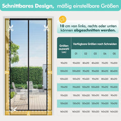 Sekey Fliegengitter für Balkontüren – Magnetisch, Zuschneidbar & Ohne Bohren | Insektenschutz Tür für Balkon, Terrasse & Schlafzimmer, Schwarz SEKEYMALL