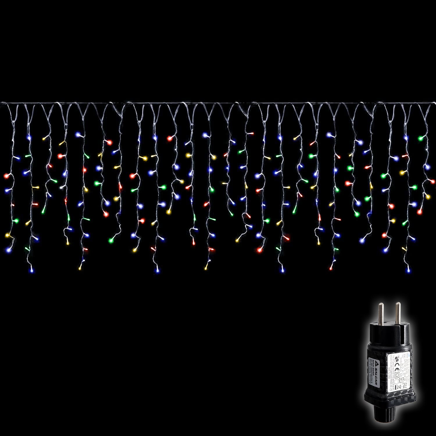 Salcar 2m/5m/10m LED Eisregen Lichterkette, 80/200/400 LEDs, 31V GS-zertifizierte Stromversorgung