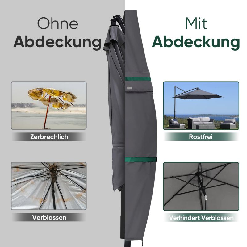 Sekey 260 x 40/70/50 cm protective cover for 300 cm cantilever umbrella, made of polyester fabric