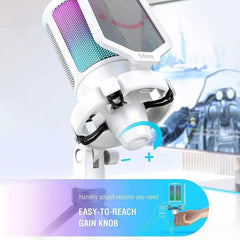 Fifine USB Kondensator Mikrofon mit Ständer und Stummschalttaste, A6V Sekey