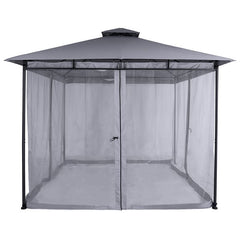 Sekey Garten Pavillon 3x3 m, Gartenzelt mit Moskitonetz, Atmungsaktives Doppeldach 160g/㎡ Polyester