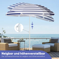 Sekey Sonnenschirm Ø160 cm rund – mit Tragetasche & Bodenhülse, für Balkon & Strand Sekey