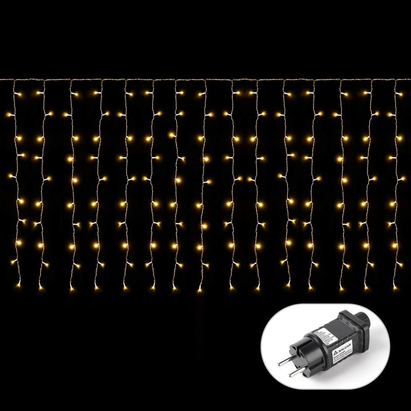 Salcar 2 x 1 m/3 x 1 m / 6 x 1 m LED Lichtervorhang, 100 / 150 / 300 LEDs