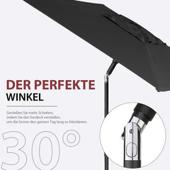 Sekey 180 x 130 cm balcony umbrella rectangular with balcony railing, sun protection UV50+
