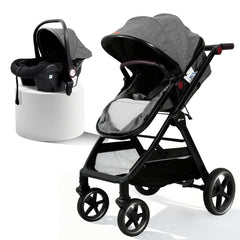 Sekey BW600 3-in-1 Kombi-Kinderwagen – Reisesystem mit Babyschale, Liegewanne & Buggy, Moskitonetz, Regenschutz, Federung, 5-Punkt-Gurt, All-Wetter Travel System 0–4 Jahre