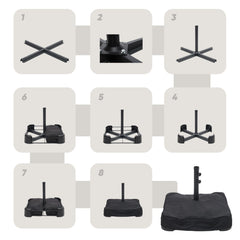 Sekey Sonnenschirm 400 x 220 cm Doppel Sonnenschirm mit Ständer Doppelsonnenschirm Garten Sekey