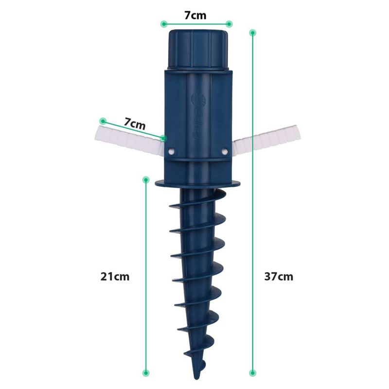 Sekey 22 mm - 32 mm ground sleeve for parasol, with foldable handles and hanging hook