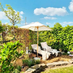 Sekey 200 x 150 cm Holz Sonnenschirm Rechteckig, Sonnenschutz UV50+ Sekey