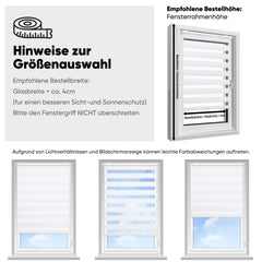 Sekey Schnurloses Doppelrollo Klemmfix - Weiß - Duo Rollo ohne Bohren für Fenster & Türen Sekey