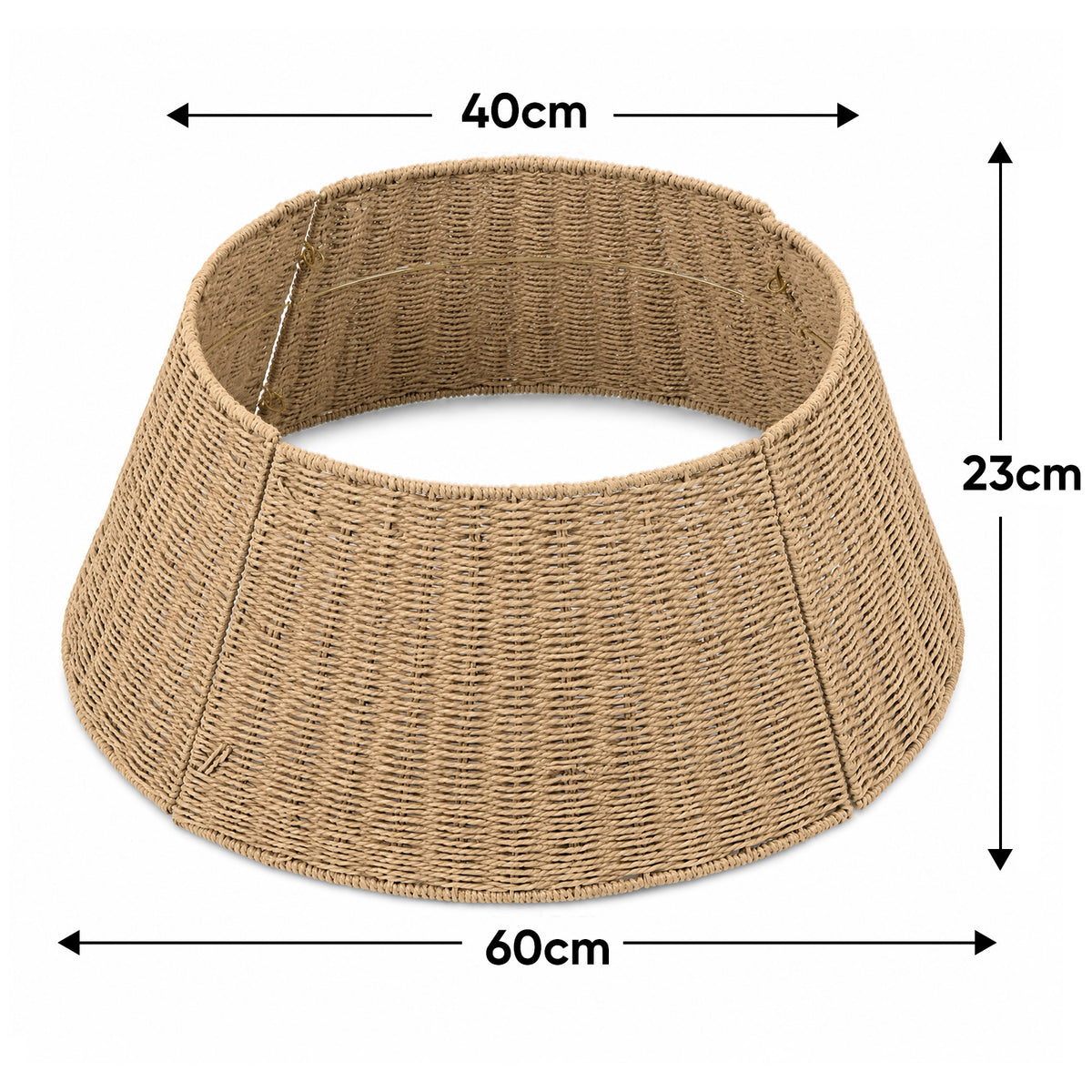 Salcar Weihnachtsbaumkorb aus Papierkordel – Natur, 40/60 cm oder 50/68 cm