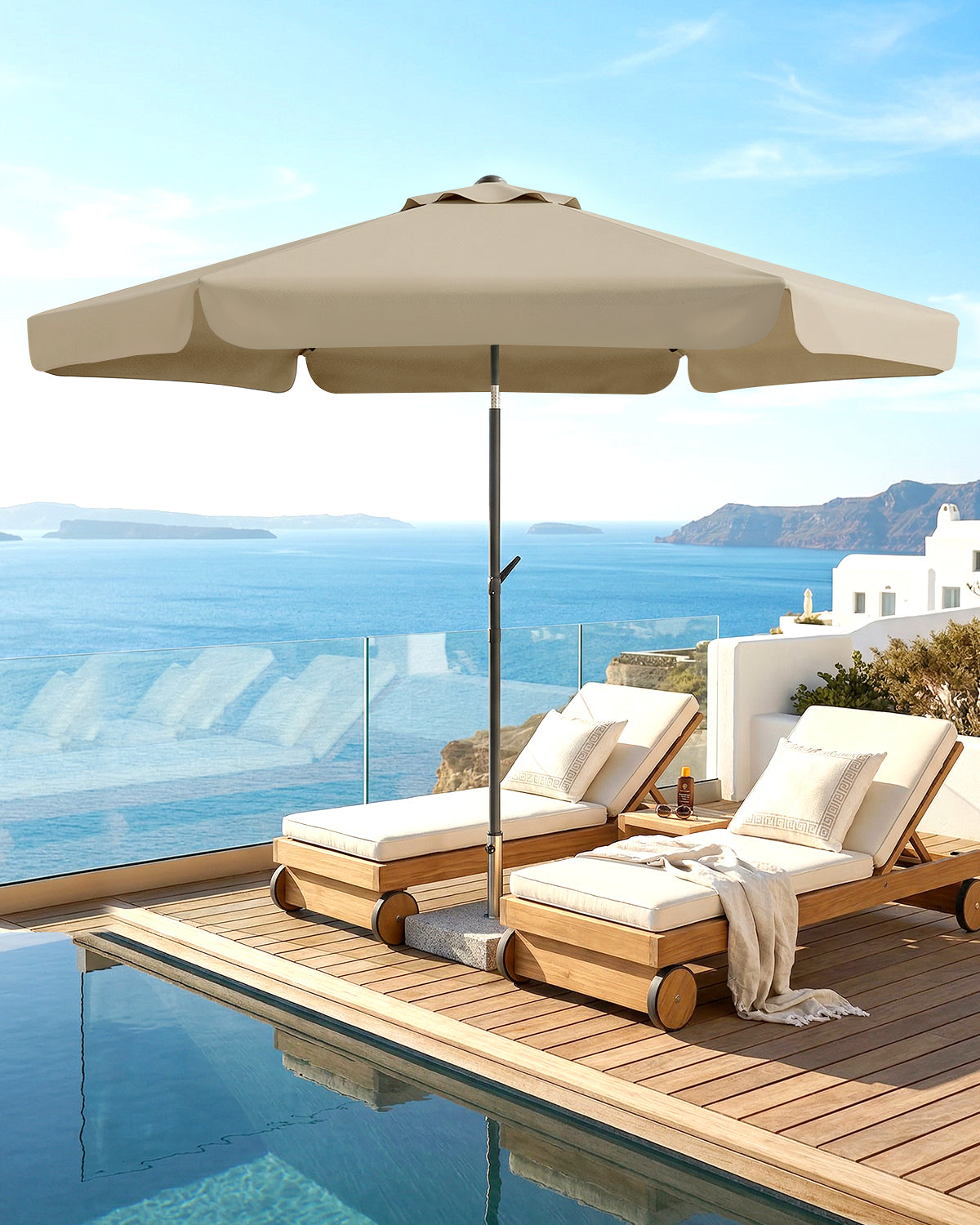 Sekey Sonnenschirm Ø200 cm rund mit Kurbel & Knickfunktion – Balkon So – sekeymall